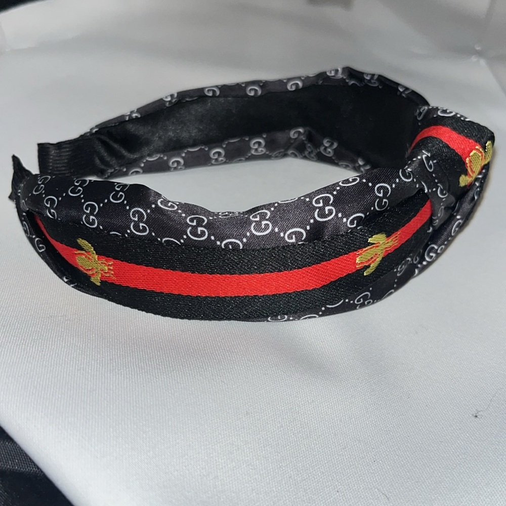 Fabulous Black Red Gold Bee Knotted Headband - Picture 4 of 5